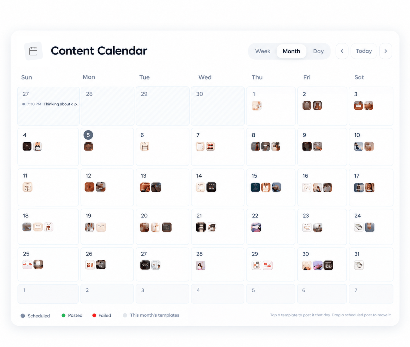 Monthly Content Calendar